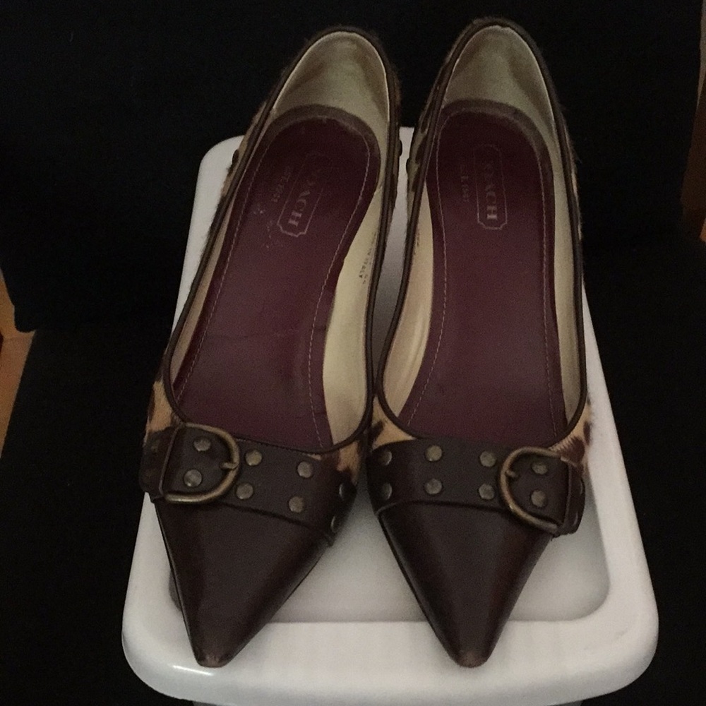 Leather and leopard brown pumps